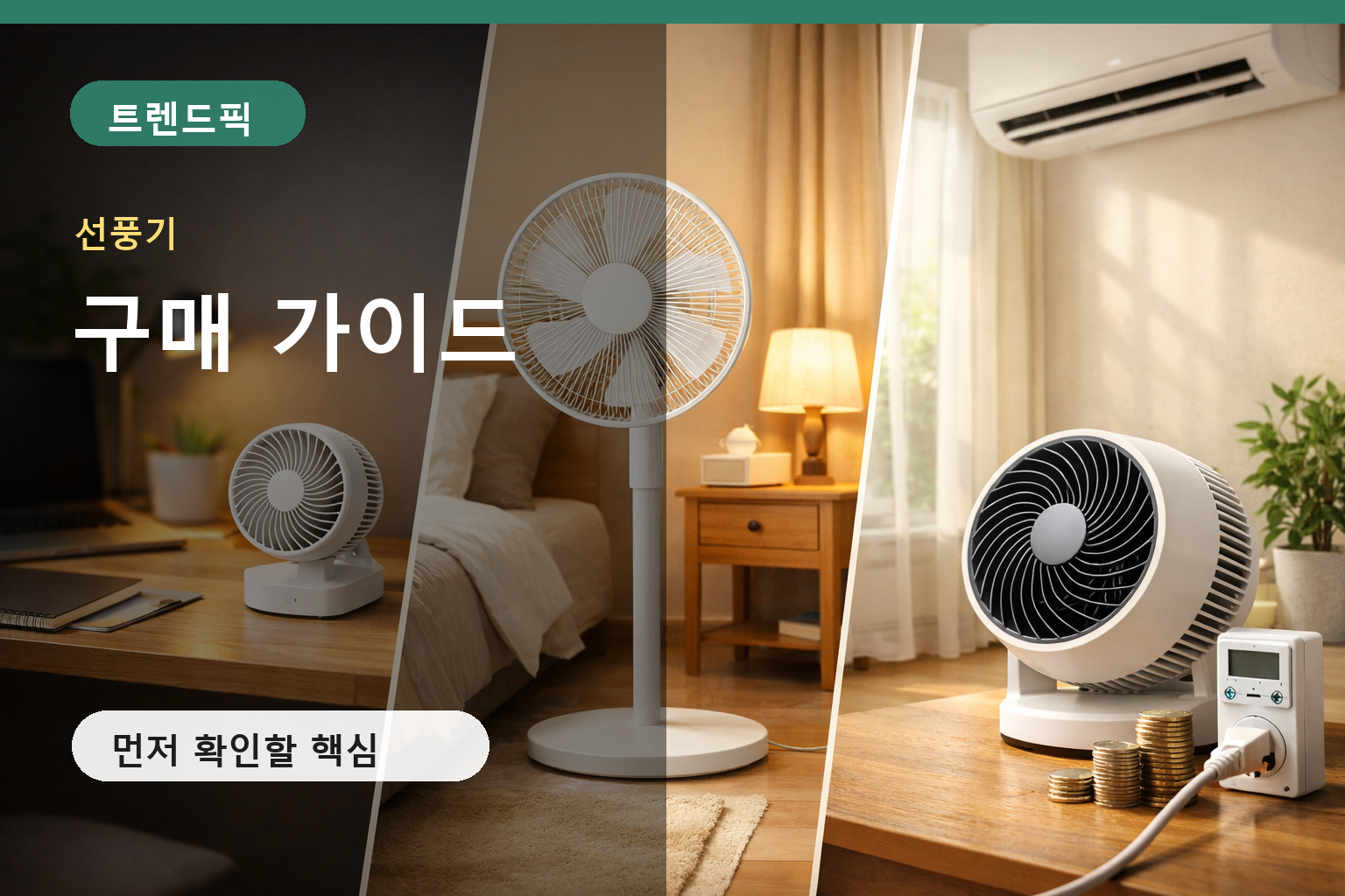 선풍기 구매 가이드: 소형·무소음·서큘레이터 차이와 선택 기준