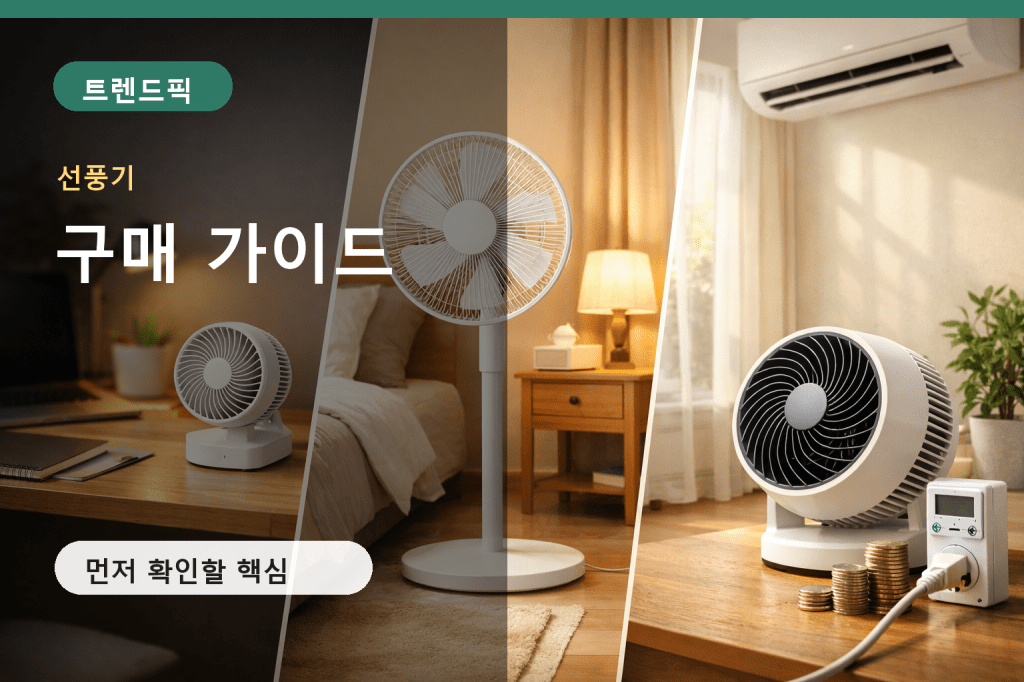 선풍기 구매 가이드: 소형·무소음·서큘레이터 차이와 선택&nbsp;기준