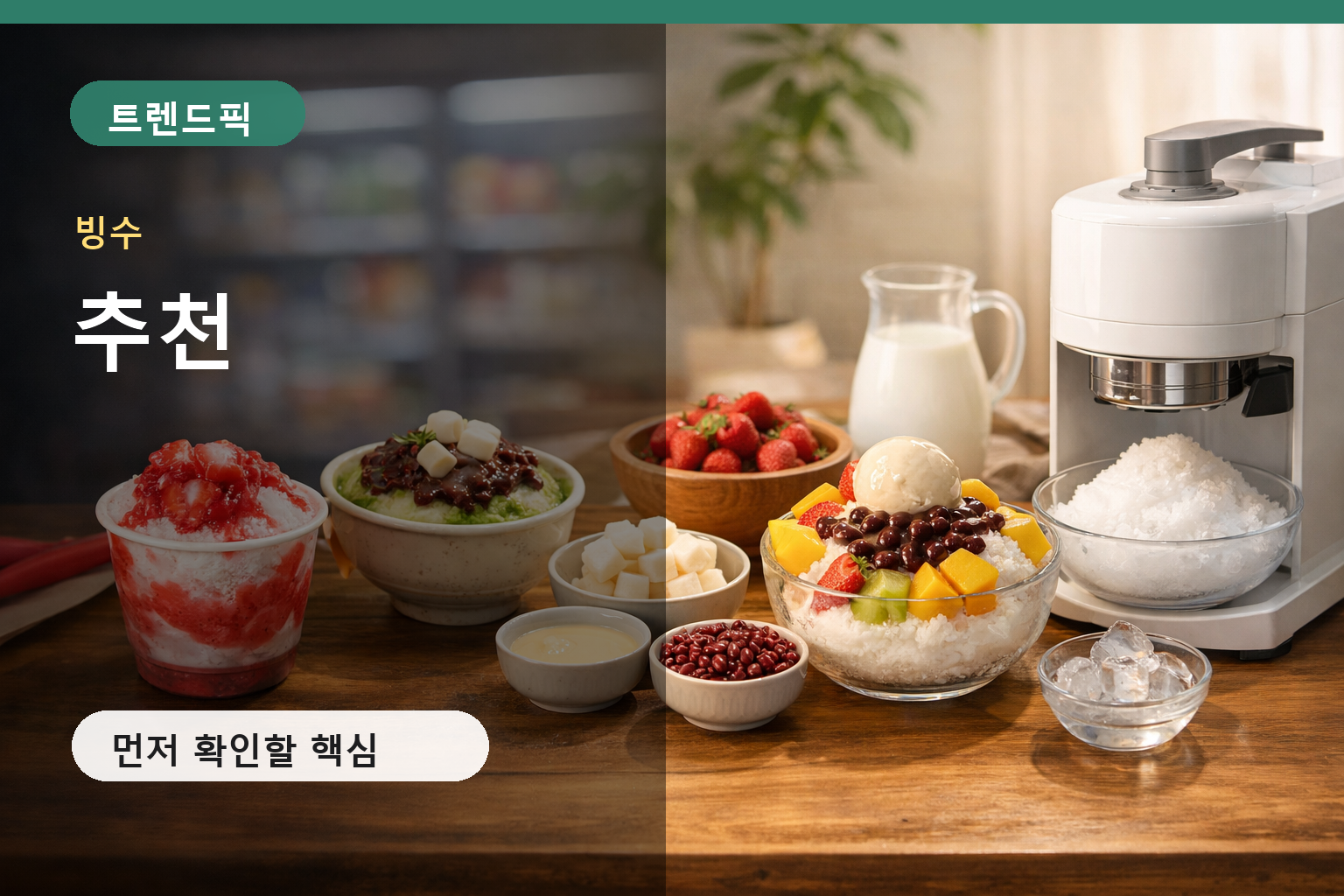 빙수 추천: 편의점 빙수·재료·가격 비교와 가정용 빙수기 선택 기준