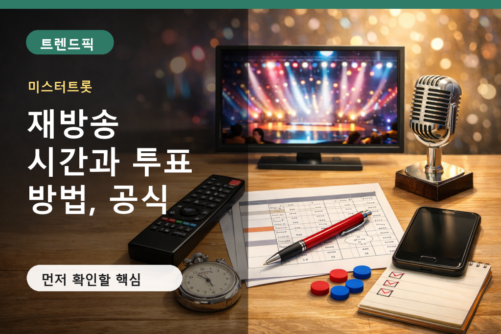 미스터트롯 재방송 시간과 투표 방법, 공식 편성표 확인&nbsp;기준